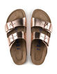 BIRKENSTOCK Arizona Soft Footbed Womens Metallic Copper Sandals image number 2