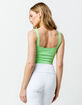 FULL TILT Square Neck Neon Green Womens Crop Tank Top image number 3
