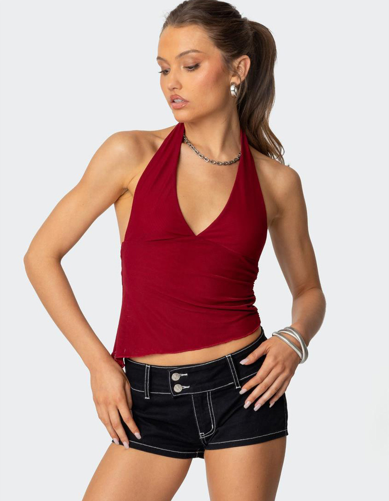 EDIKTED Rhett Asymmetric Hem Halter Top image number 0