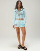 ED HARDY Blue Leopard Womens Zip-Up Rhinestone Hoodie image number 6