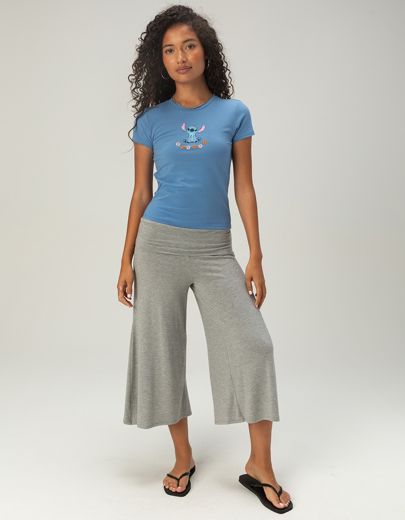 DISNEY Stitch Womens Embroidered Baby Tee image number 4
