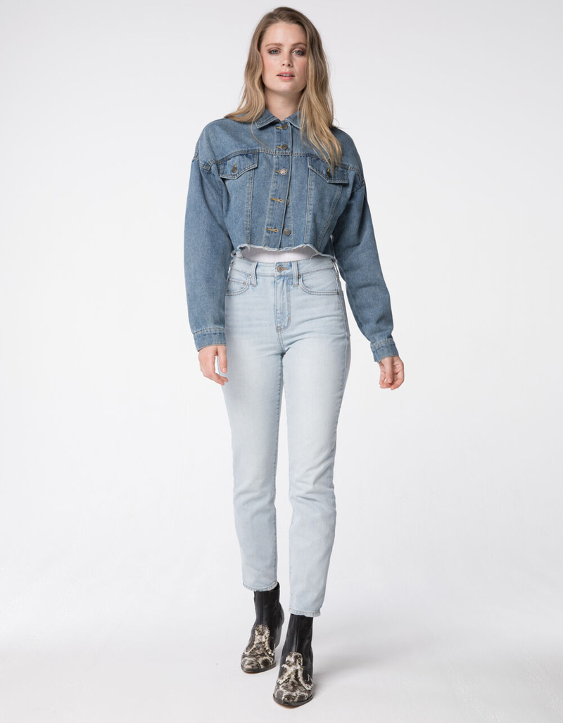 RSQ Crop Frayed Womens Denim Jacket image number 3