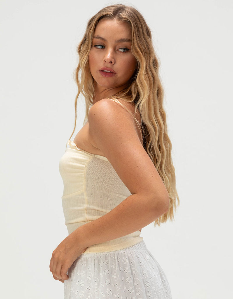 NECTAR CLOTHING Ruffled Pointelle Womens Tube Top image number 2