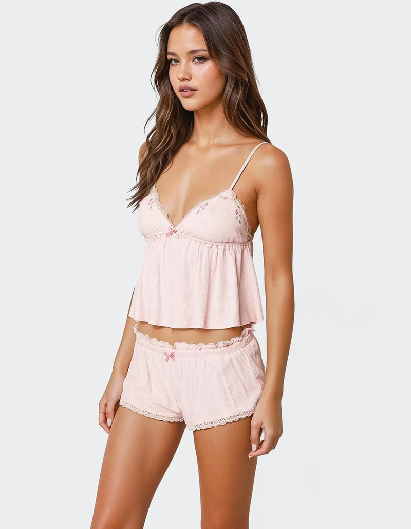 EDIKTED Dream Babydoll Waffle Tank Top image number 2