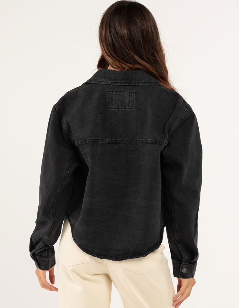 STOOSH Womens Crop Denim Shacket image number 2