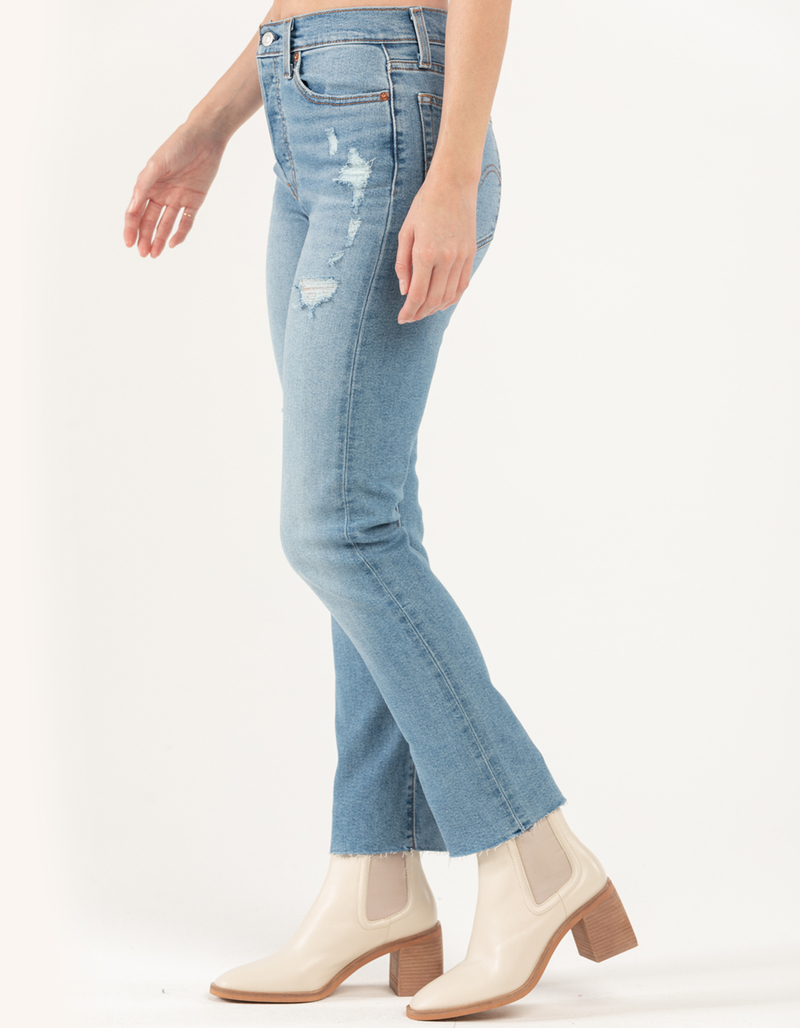 LEVI'S Wedgie Straight Womens Jeans - Indigo Destruction image number 2