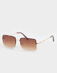 RSQ Camera Rimless Metal Rectangle Sunglasses image number 1
