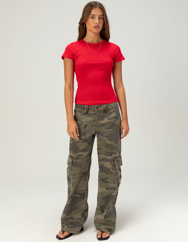 BOZZOLO Womens Rib Long Baby Tee image number 1