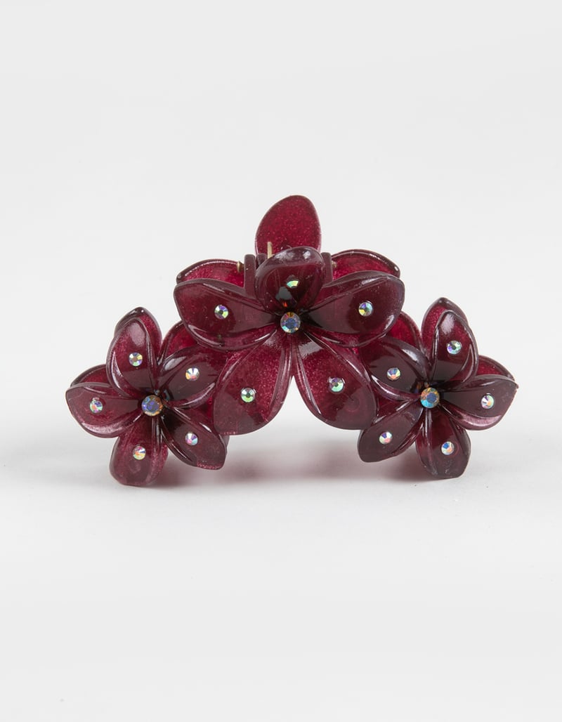FULL TILT Rhinestone Hibiscus Claw Clip image number 0