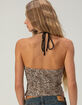 FULL TILT Leopard Print Womens Halter Top image number 4
