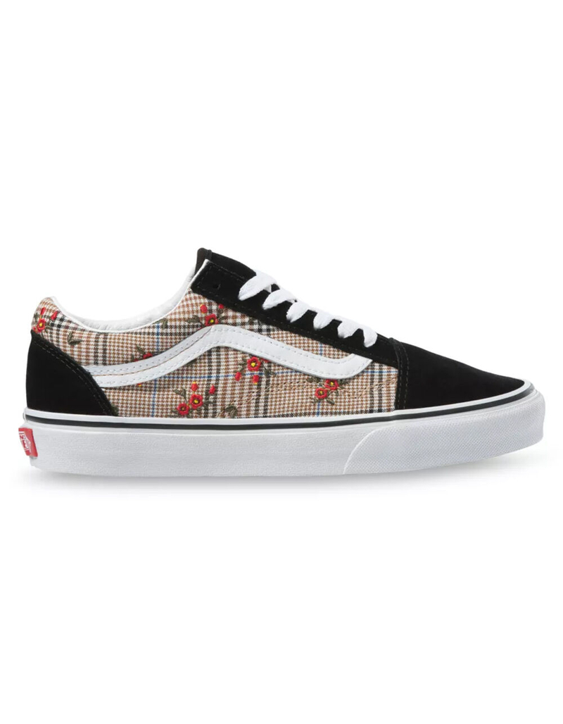 VANS Glen Plaid Floral Old Skool Womens Shoes - EMBROIDERY/TRUE WHITE ...