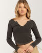 BDG Urban Outfitters Womens Notch Henley image number 1
