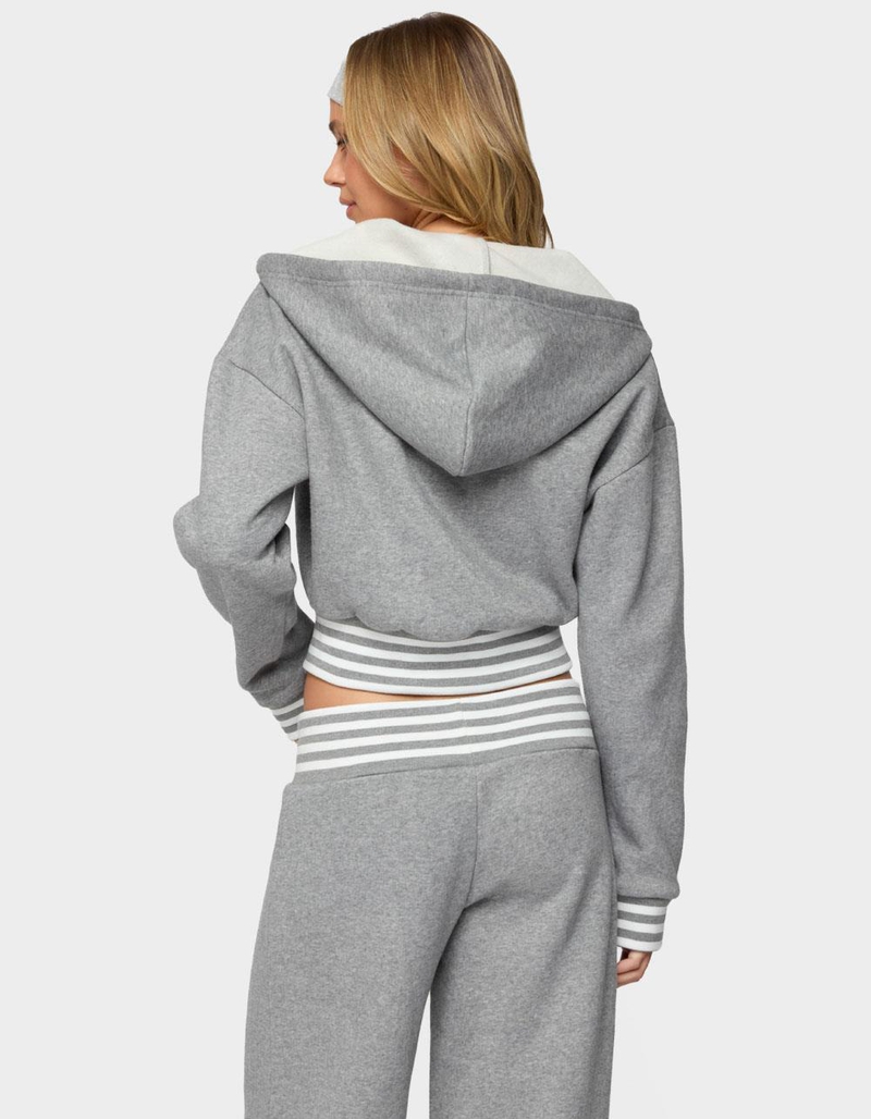EDIKTED Eloura Stripey Zip Up Hoodie image number 2