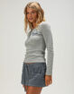 DICKIES Womens Long Sleeve Henley Top image number 3