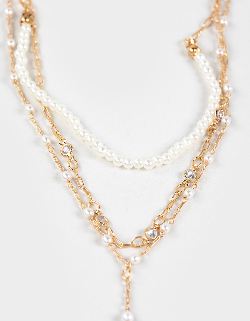FULL TILT Layered Pearl/Cross Necklace image number 2