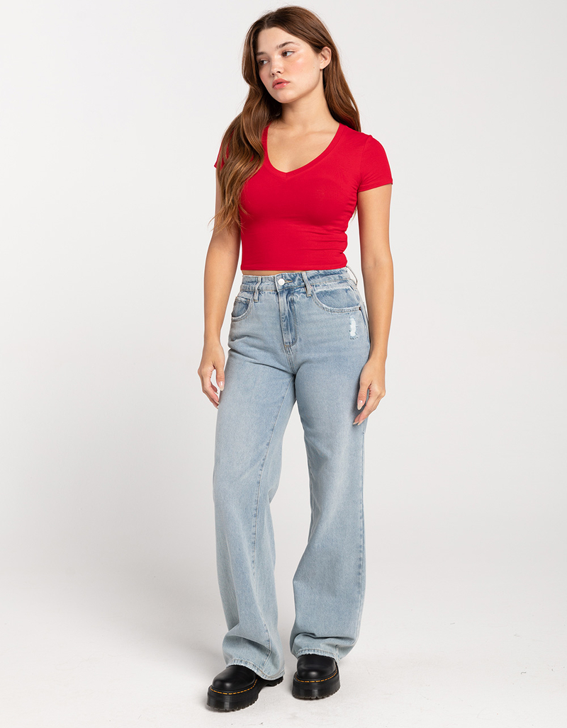 BOZZOLO Womens V-Neck Tee image number 1