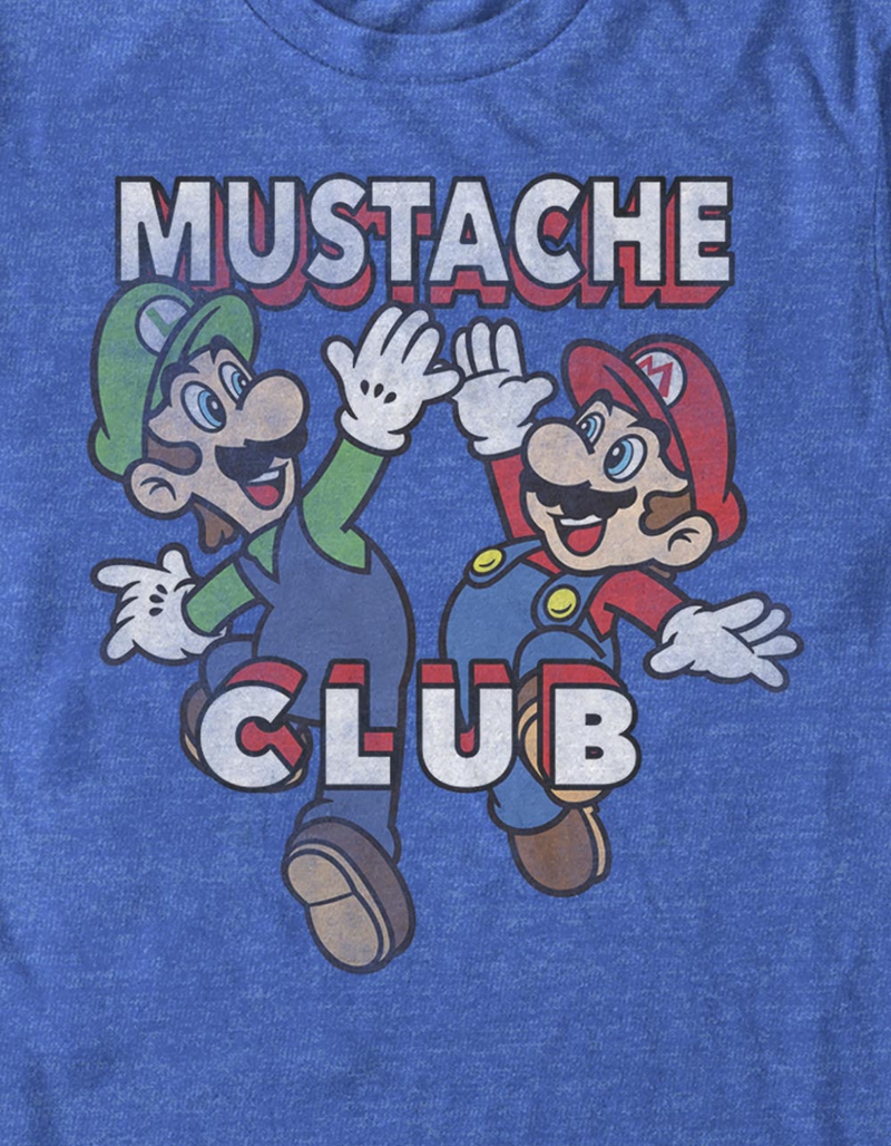 NINTENDO Mario & Luigi Mustache Club Unisex Tee - HTHR BLUE - M | Tillys