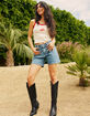 RSQ Womens High Rise Midi Shorts image number 5