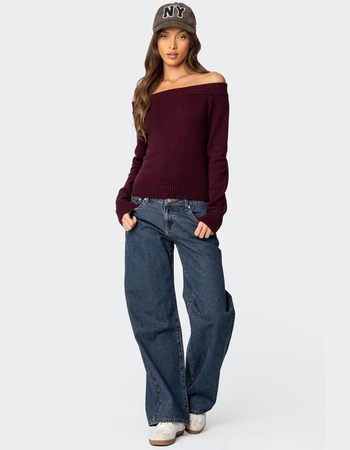 EDIKTED Elona Off Shoulder Knit Top Alternative Image