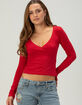 TILLYS Womens Long Sleeve Surplice Tee image number 1