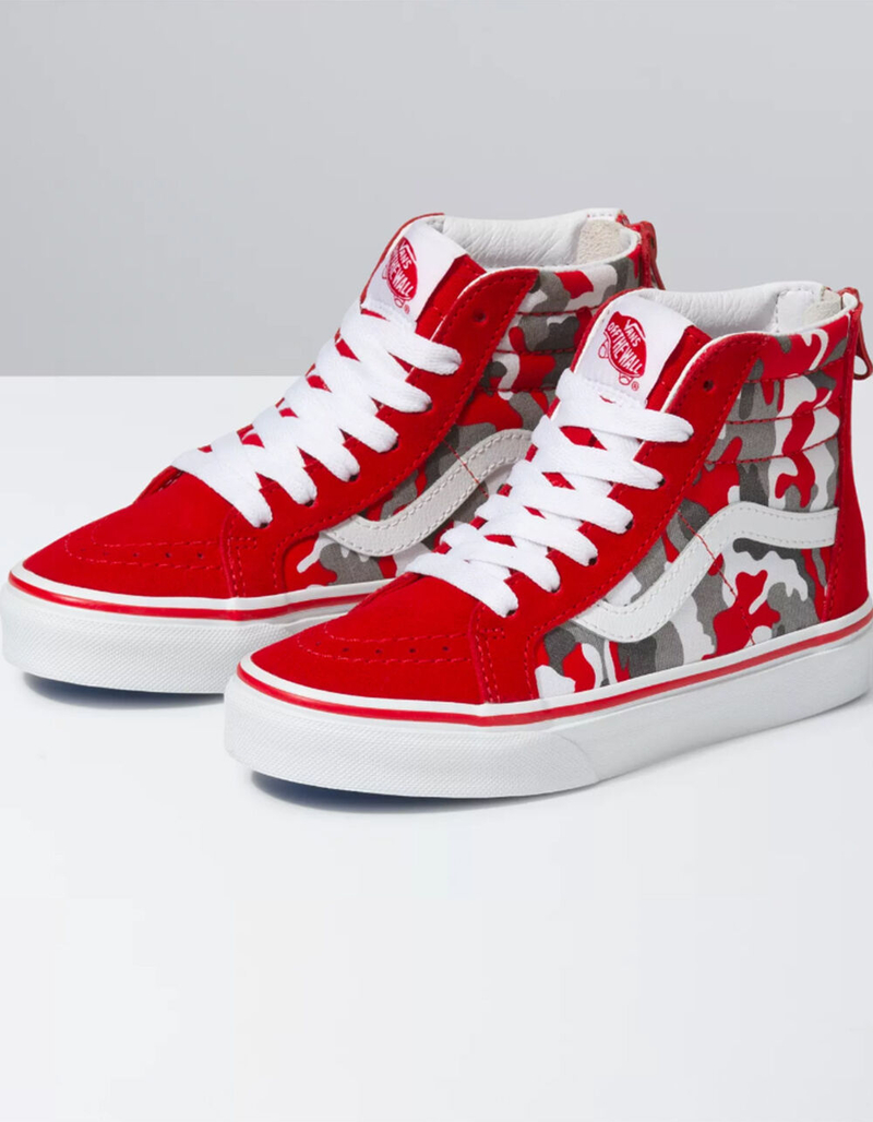 VANS Primary Camo Juniors Sk8-Hi Zip Shoes image number 0