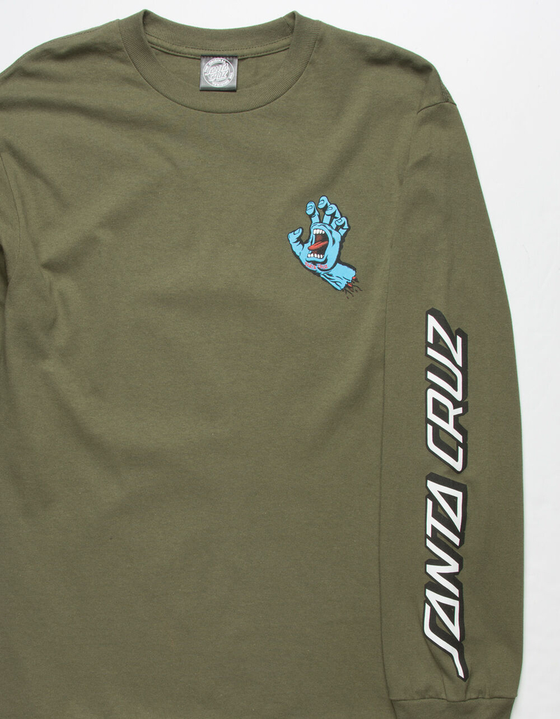 SANTA CRUZ Screaming Hand Mens Military Green T-Shirt image number 2