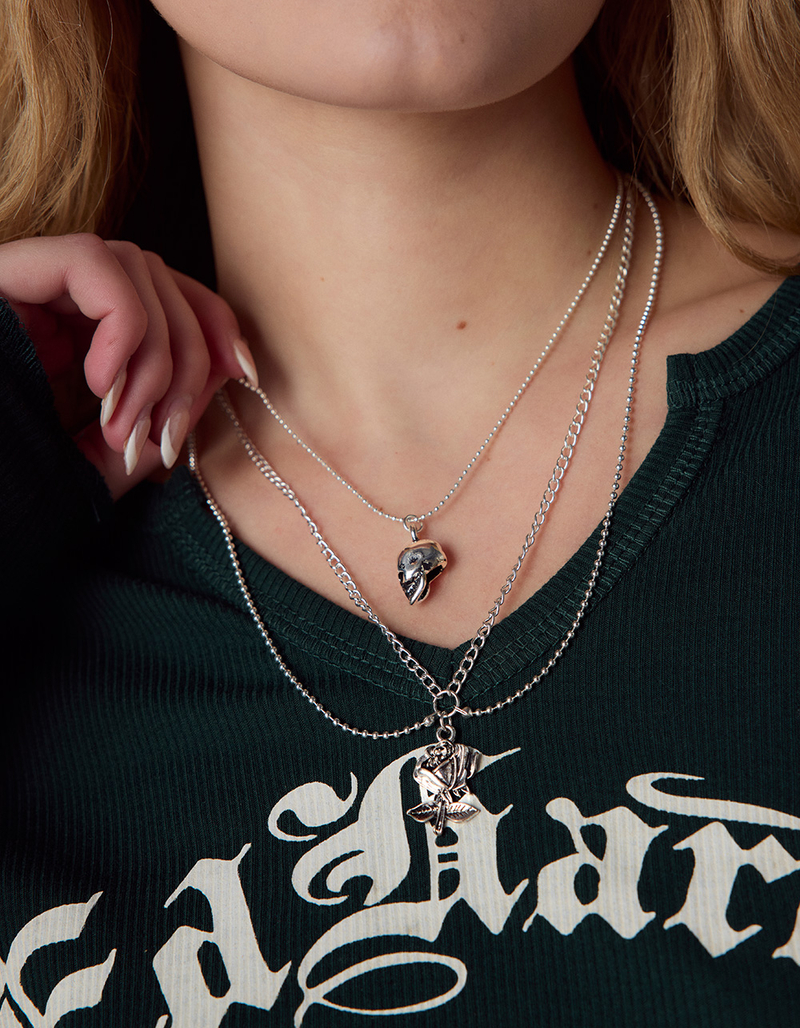 FULL TILT Layered Skull/Rose Necklace image number 2
