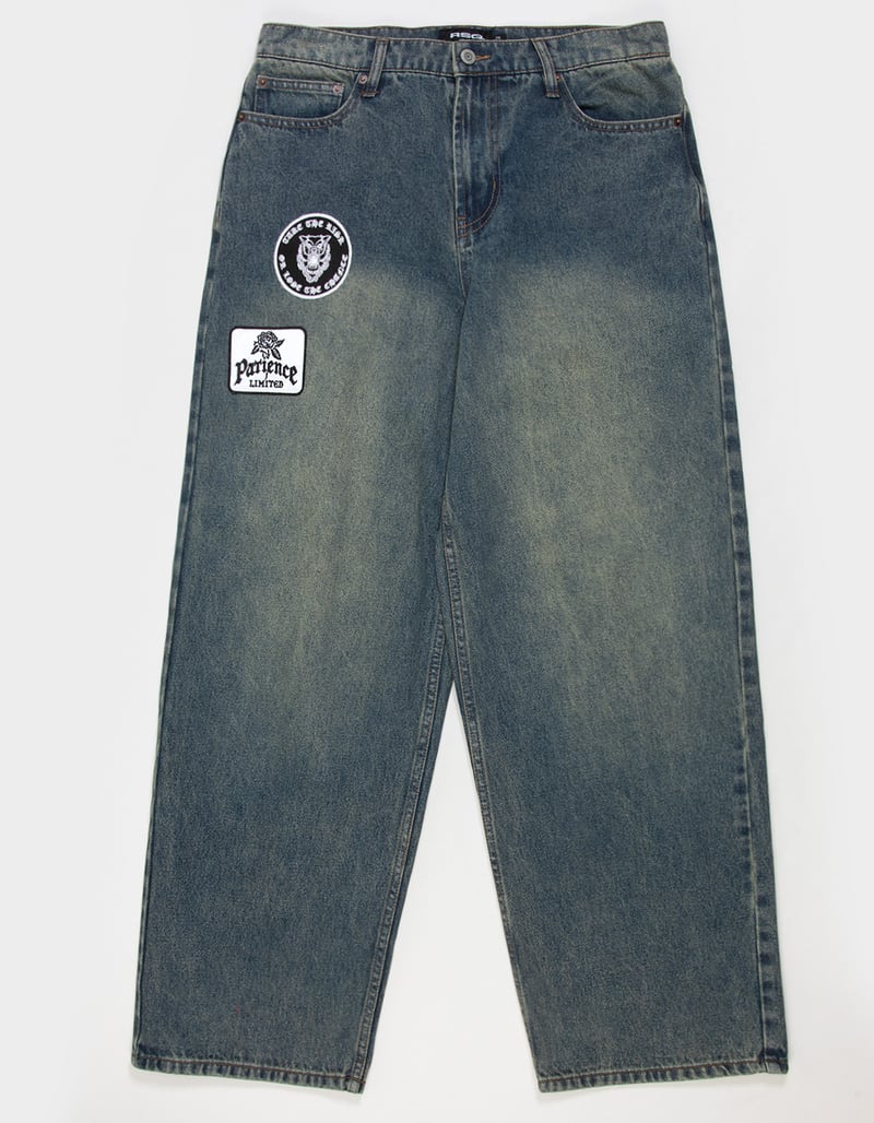 RSQ Mens Extra Baggy Patch Jeans image number 1