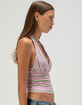 FULL TILT Womens Stripe Halter Top image number 3
