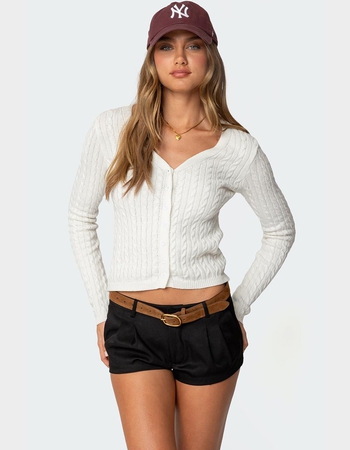 EDIKTED Odelia Cable Knit Cardigan Primary Image