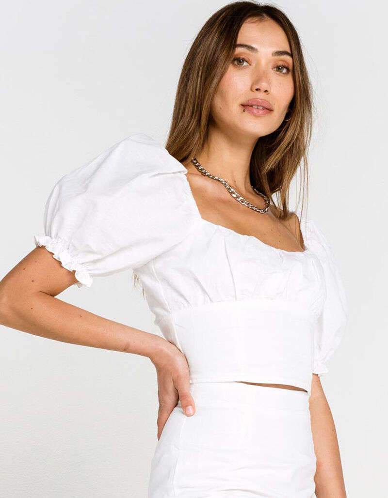CHARLIE HOLIDAY Lottie Womens Crop Top - WHITE - 377111150