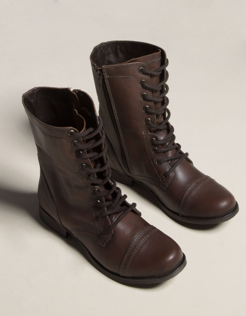 STEVE MADDEN Troopa Lace Up Womens Combat Boots image number 0