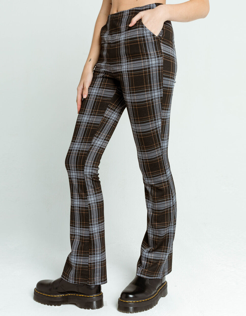 FULL TILT Plaid Pointe Womens Flare Pants image number 2