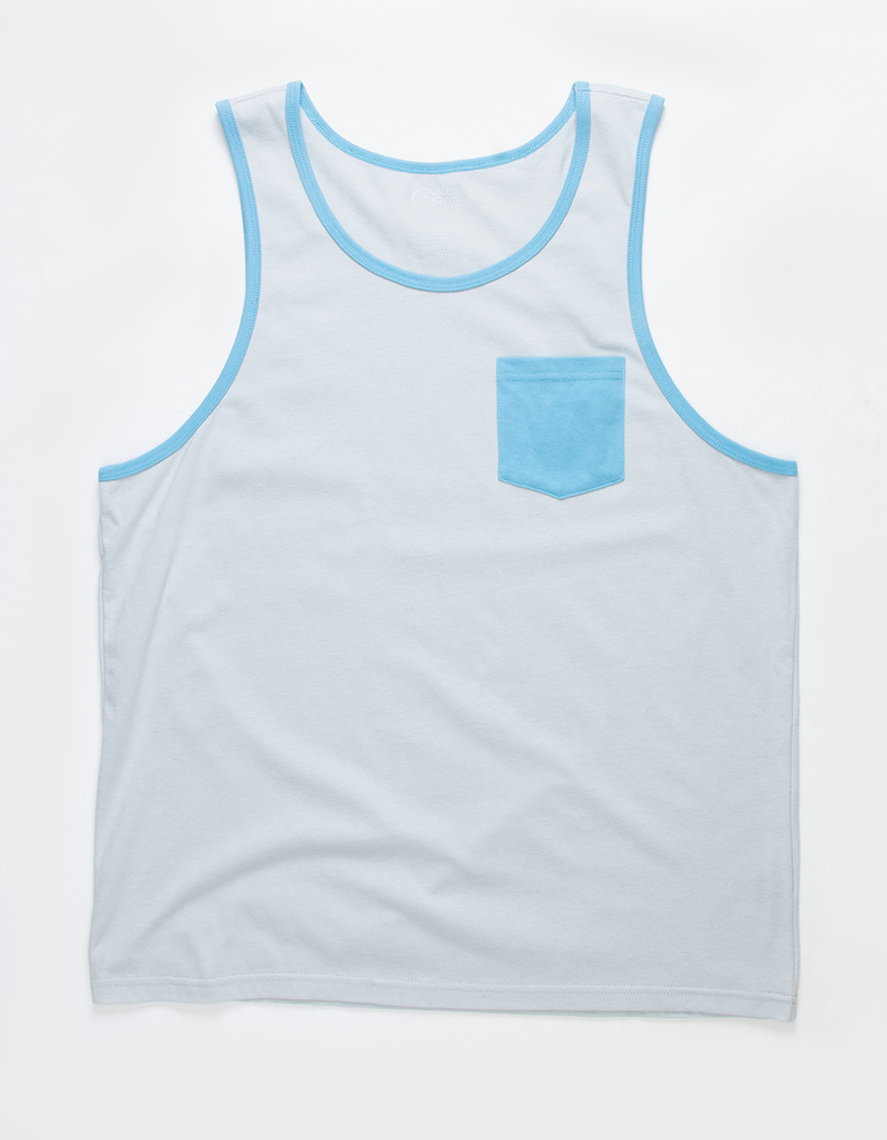 BLUE CROWN Mens Solid Pocket Tank Top image number 4