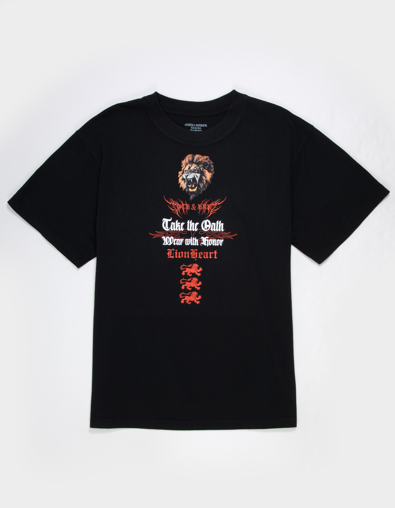 OATH & HONOR Lion Heart Mens Boxy Tee  image number 1