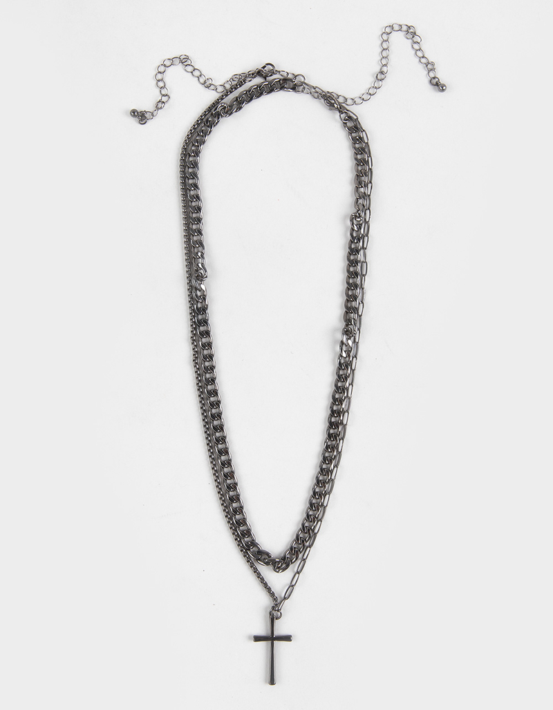 RSQ 2 Piece Cross Chain Necklace image number 0
