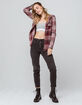 DESTINED Hooded Mauve Womens Flannel Shirt image number 4