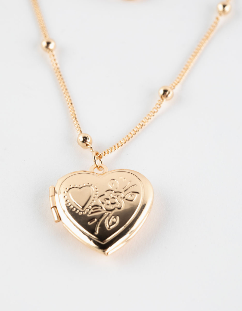 FULL TILT Layered Heart Locket Necklace image number 1