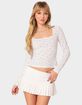 EDIKTED Aviana Printed Pointelle Top image number 1
