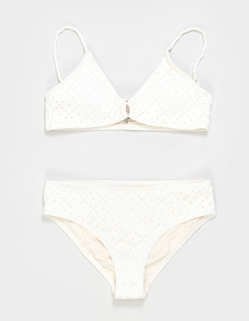 FULL TILT Texture Ring Girls Bralette Bikini Set - CREAM | Tillys