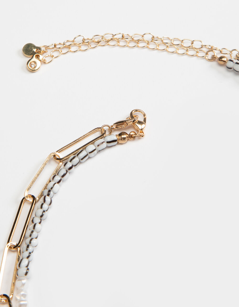 FULL TILT Layered Oval & Heart & Flower Necklace image number 2