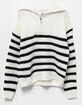 FULL CIRCLE TRENDS Stripe Half Zip Girls Sweater image number 1