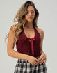 WEST OF MELROSE Lace Womens Halter Top image number 1