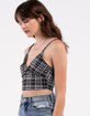 RSQ Womens Plaid Corset Cami image number 2