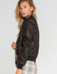 CI SONO Quilt Lined Faux Leather Womens Bomber Jacket image number 2