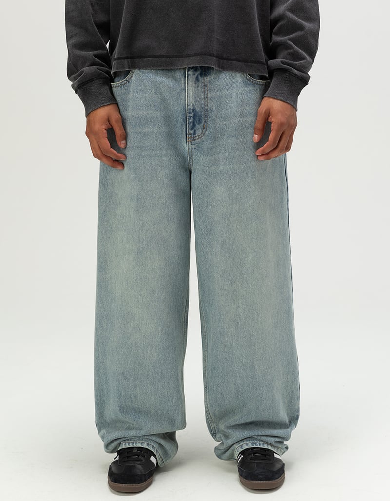RSQ Mens Extra Baggy Embroidered Jeans image number 1