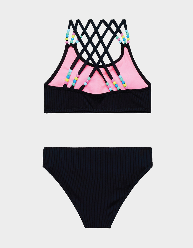 BEACH LINGO Candy Girl Bead Bralette Girls Bikini Set image number 4