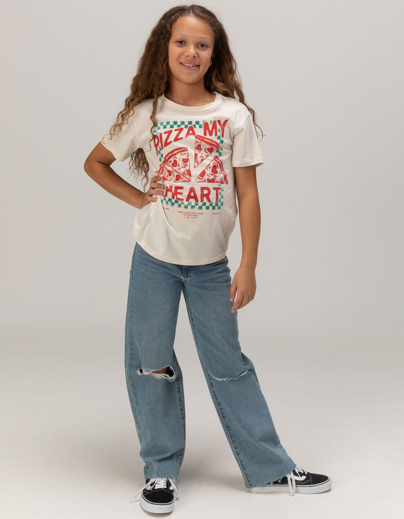 FULL TILT Pizza My Heart Girls Boyfriend Tee image number 3