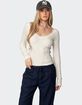 EDIKTED Mel Lace Trim V-Neck Top image number 1