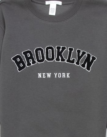 FULL TILT Brooklyn Chenille Girls Crewneck Sweatshirt Alternative Image